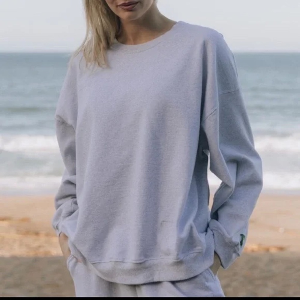 Daily Drills Oversized Fleece Crew Heather Grey